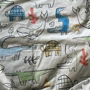 Pottery Barn Kids Fitted Crib Sheet - Alligators & Turtles